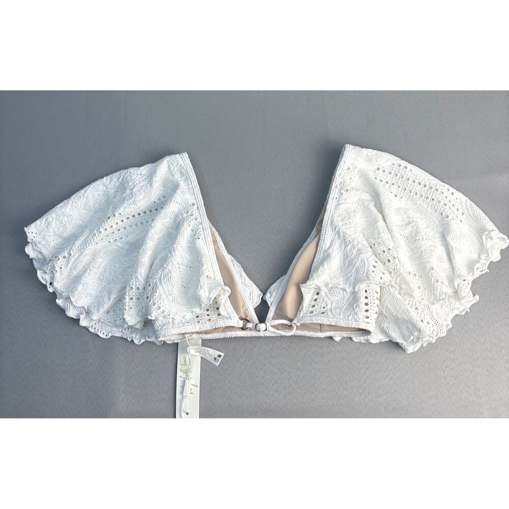 New S Bikini Mia Ruffle Sleeve Crop Top Skimpy or Full Bottom Lined Padded $188 - Picture 9 of 12